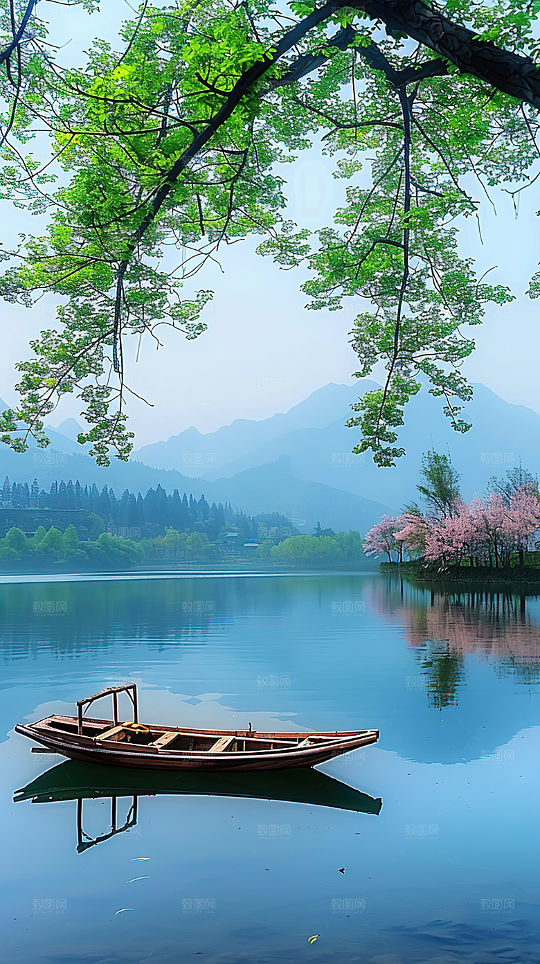 意境山水青山唯美绿水山峰风景