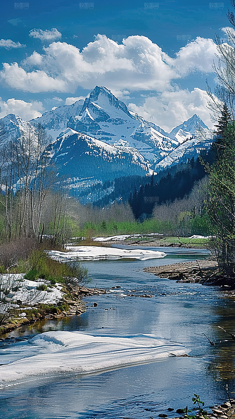 意境山水青山唯美绿水山峰风景