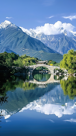 青山绿水山水风景山峰唯美意境