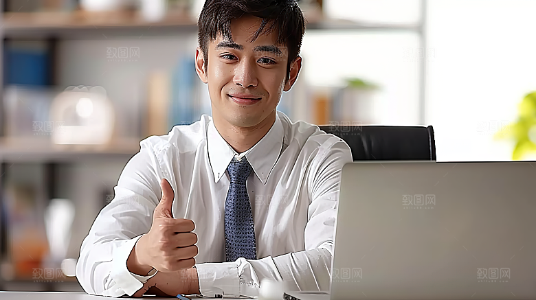 年轻办公商务人物白领男性工作摄影