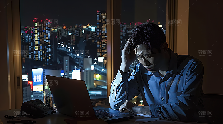 年轻办公商务人物白领男性工作摄影