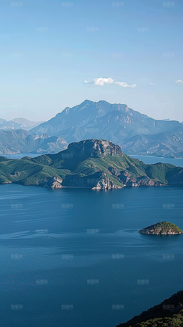 风景青山山峰唯美绿水山水