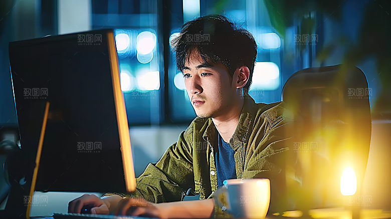 年轻商务摄影工作办公男性白领人物