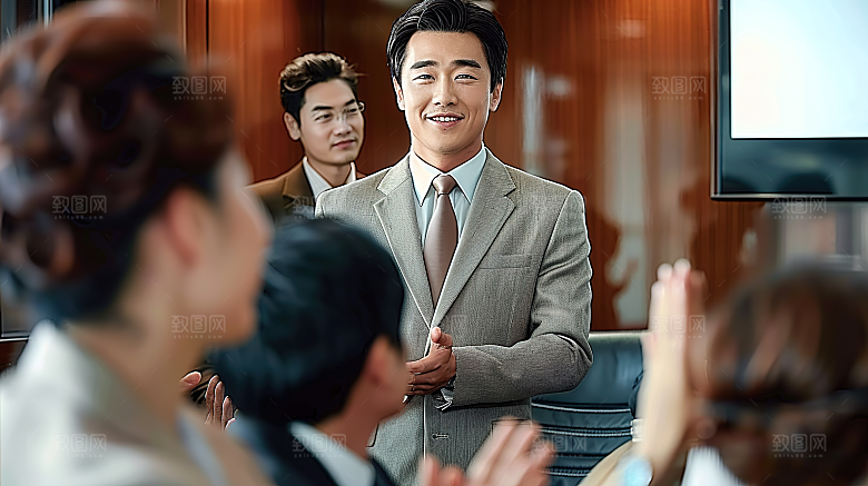 年轻商务摄影工作办公男性白领人物
