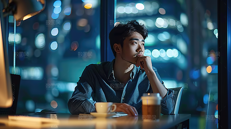 年轻商务摄影工作办公男性白领人物