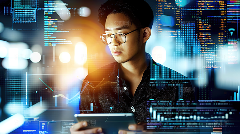 办公人物摄影工作白领商务年轻男性