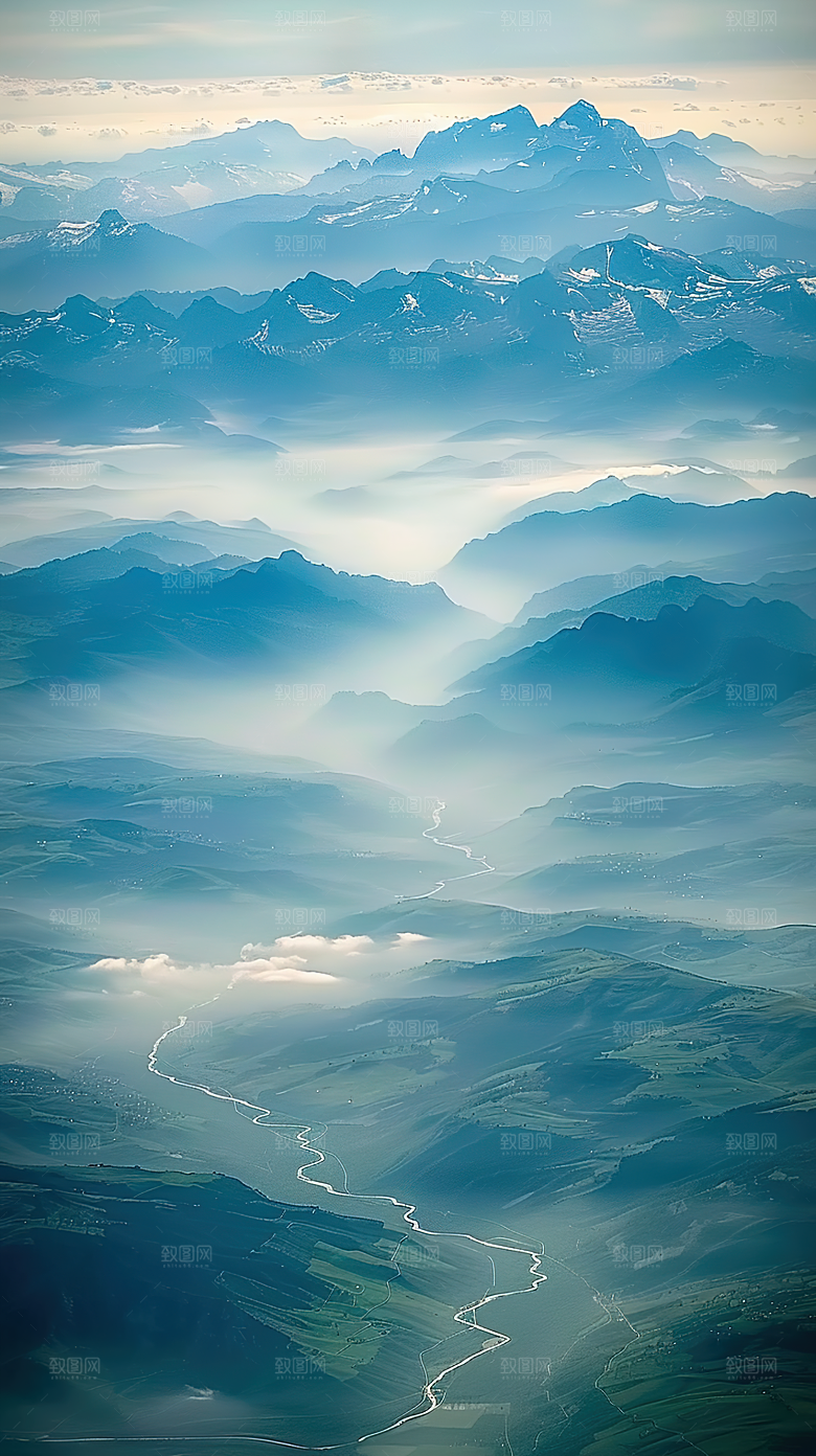 山峰唯美意境青山风景山水绿水