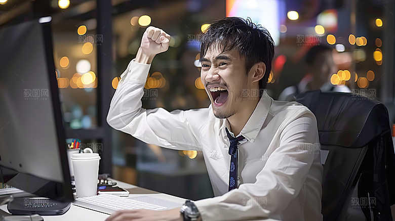 办公人物摄影工作白领商务年轻男性