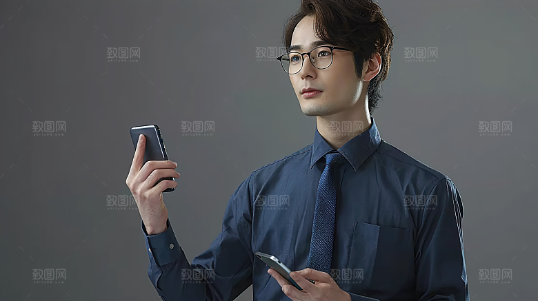 白领年轻商务工作人物男性办公摄影