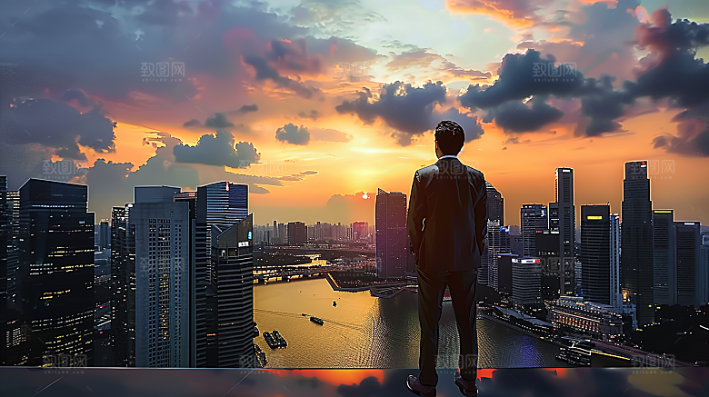 白领年轻商务工作人物男性办公摄影