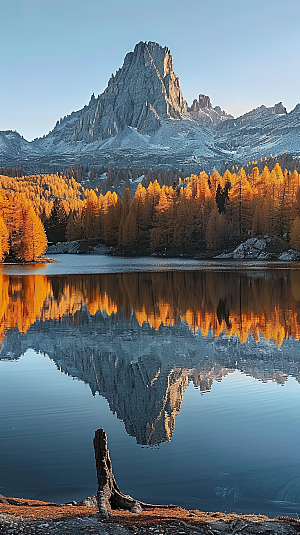 青山山水唯美绿水风景意境山峰