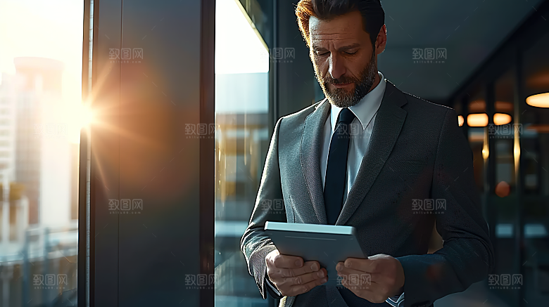 人物办公商务男性年轻工作白领