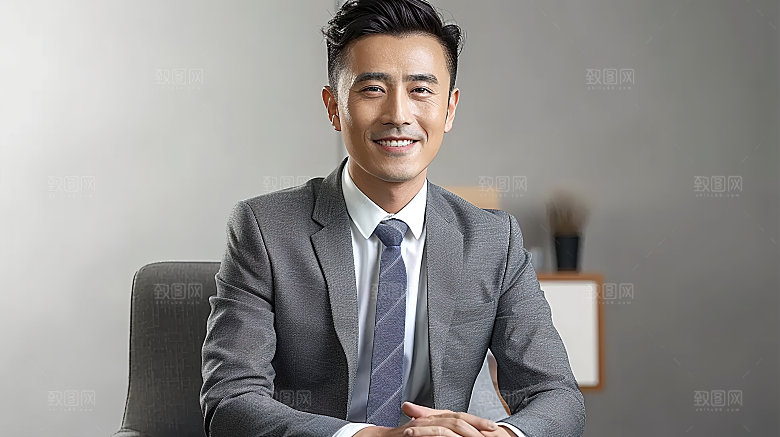 男性年轻摄影办公白领商务工作
