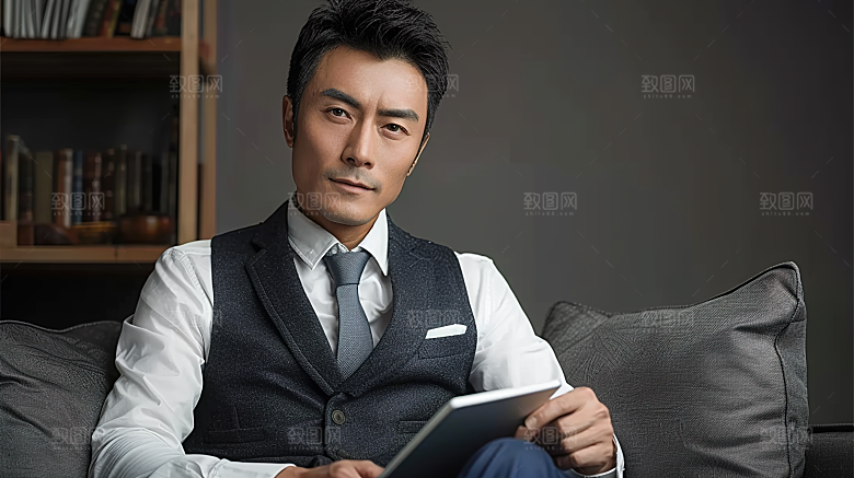 男性年轻摄影办公白领商务工作