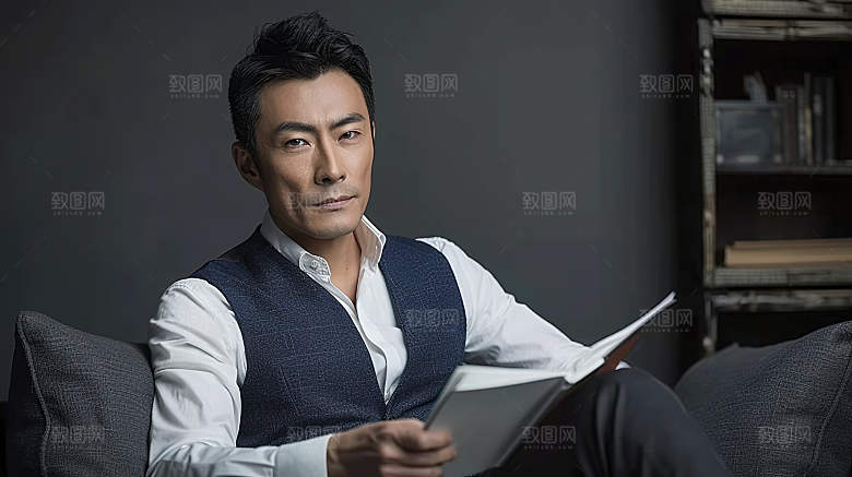 男性年轻摄影办公白领商务工作