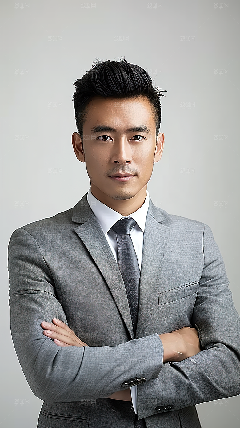 年轻办公男性白领人物工作商务