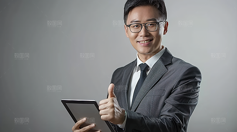 年轻办公男性白领人物工作商务