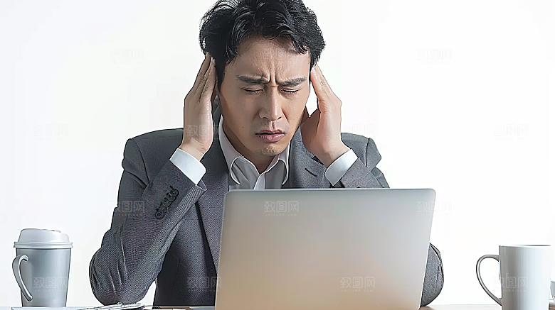年轻办公男性白领人物工作商务