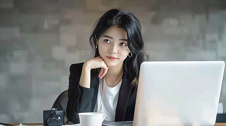 年轻美女工作女性白领摄影高清办公