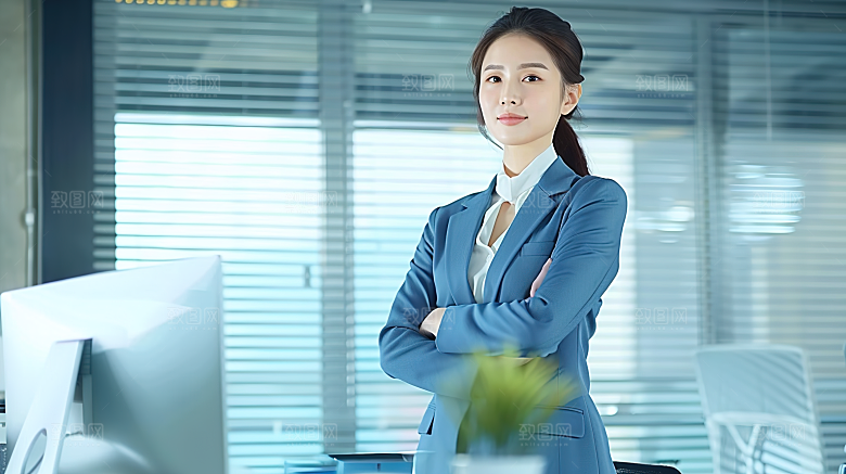 女性白领年轻摄影工作美女办公