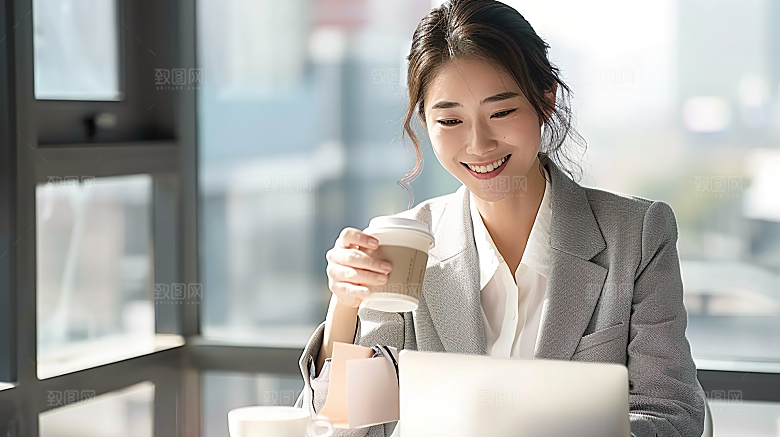 女性白领年轻摄影工作美女办公