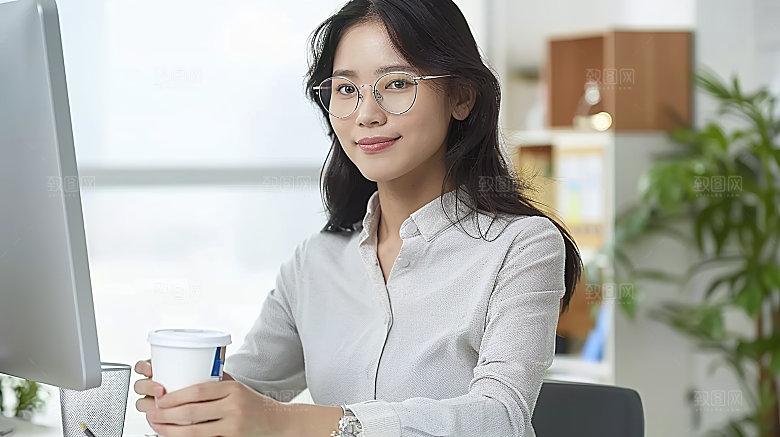 女性年轻美女工作白领办公