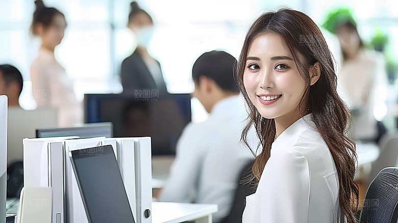 年轻白领摄影工作女性办公美女