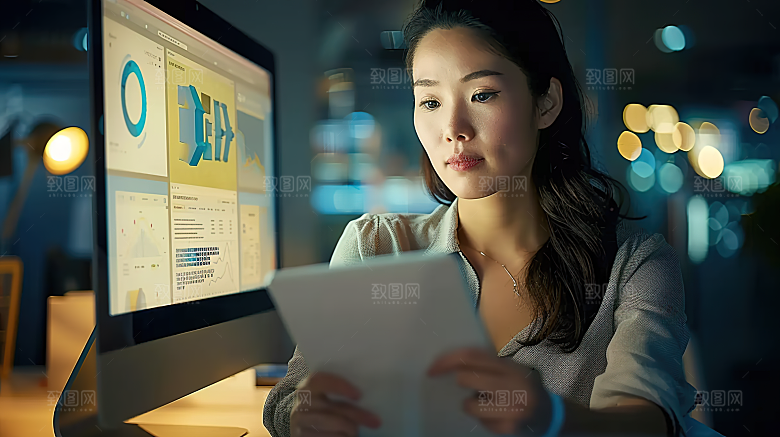 办公工作年轻白领美女女性摄影