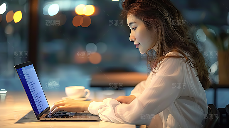 白领美女女性年轻工作办公高清