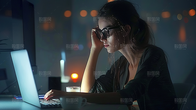 白领美女女性年轻工作办公高清