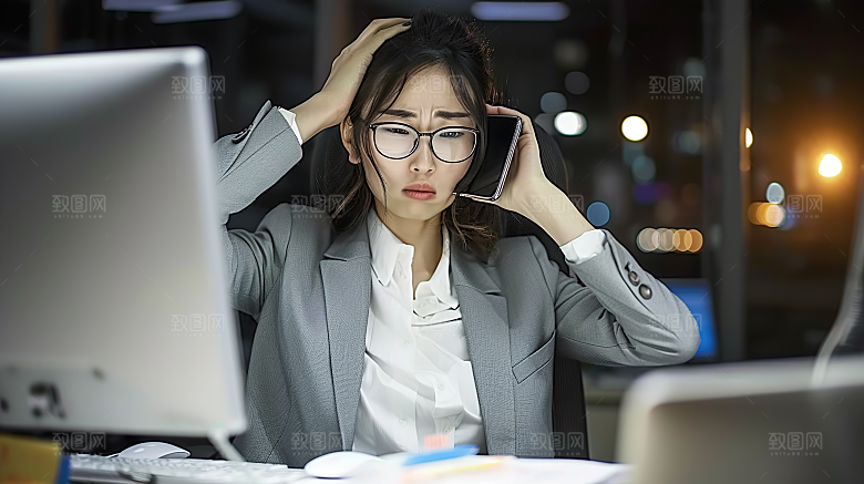 美女办公摄影工作年轻女性高清白领