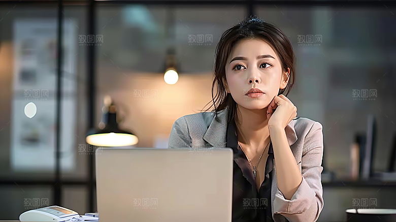 美女办公摄影工作年轻女性高清白领