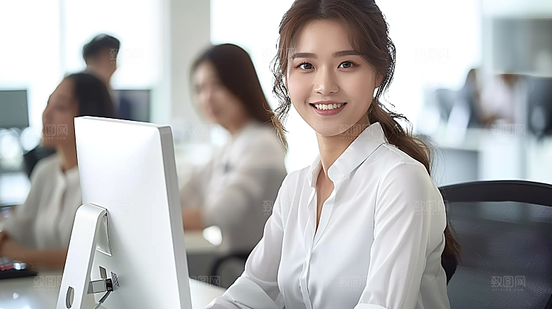 美女办公摄影工作年轻女性高清白领