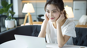 工作美女办公年轻摄影女性白领高清
