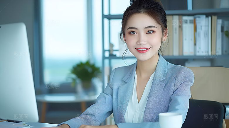 女性白领年轻高清美女办公工作