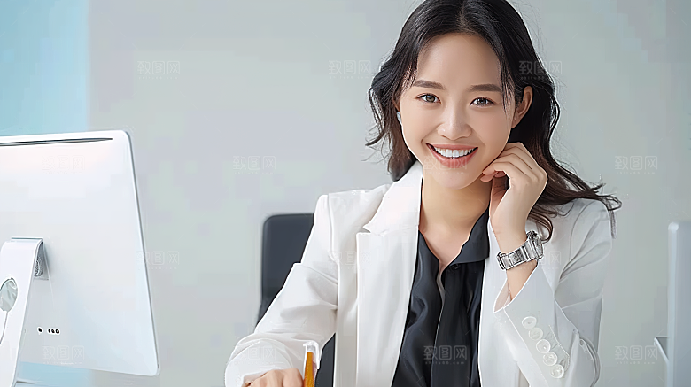 女性白领年轻高清美女办公工作