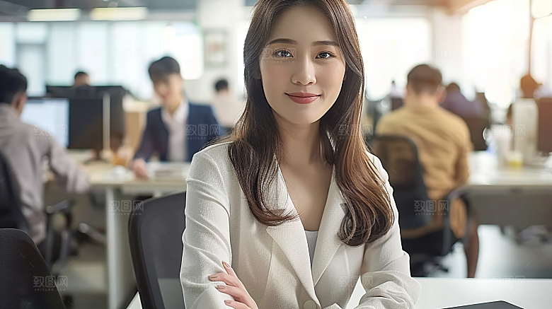 女性白领年轻高清美女办公工作