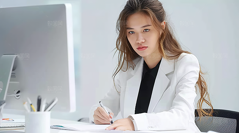 工作高清女性美女年轻办公摄影白领