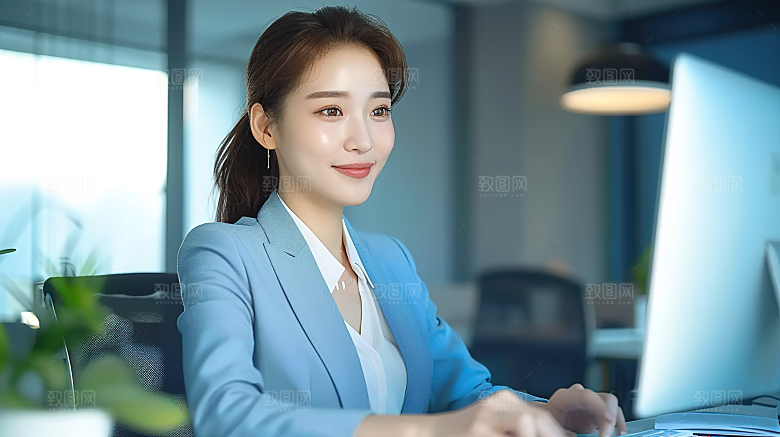 年轻女性工作办公白领美女