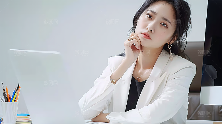 年轻女性工作办公白领美女