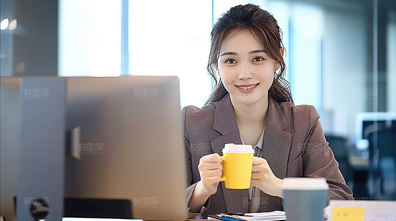 年轻女性工作办公白领美女