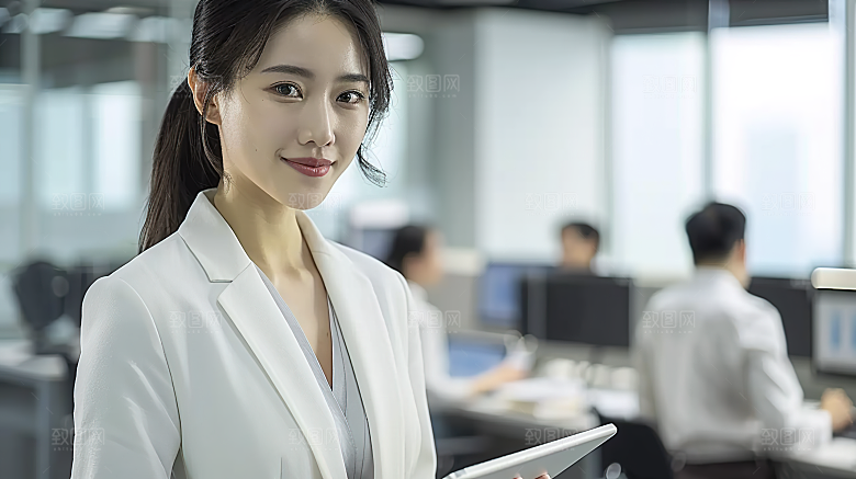 白领办公女性美女年轻工作