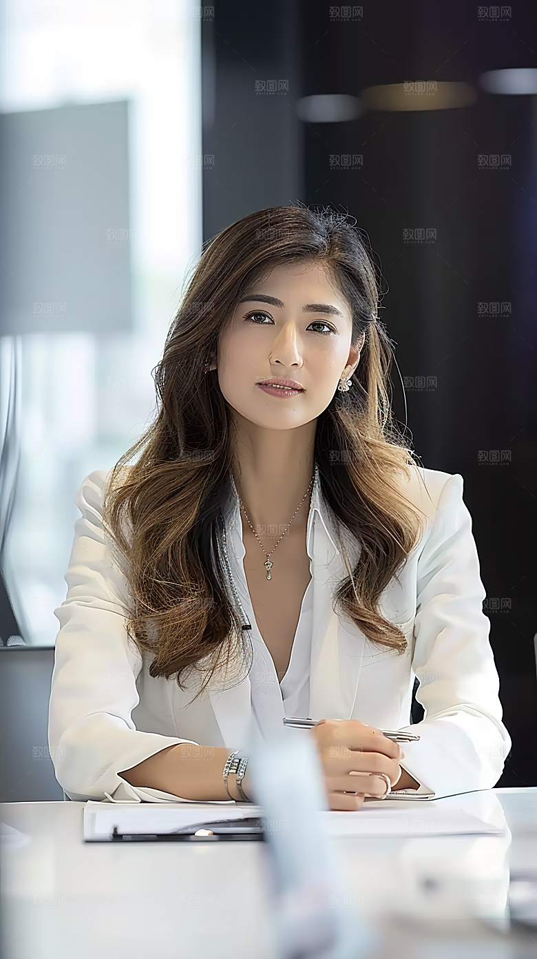 白领办公女性美女年轻工作