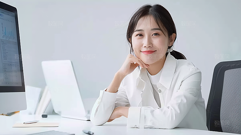 白领办公女性美女年轻工作