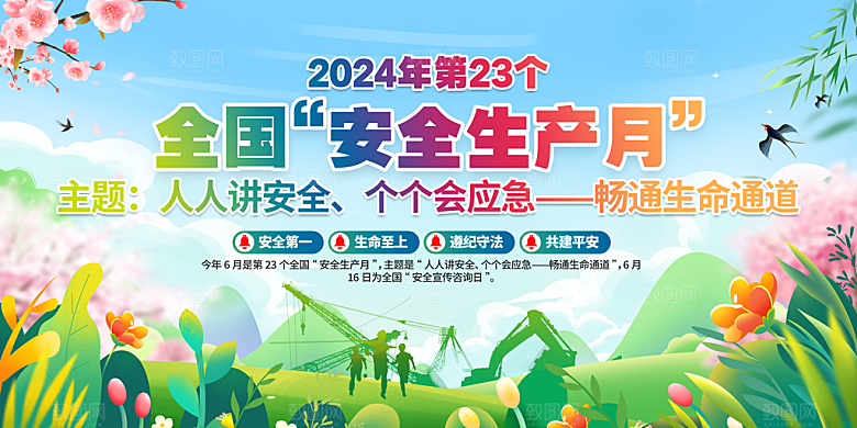 安全月安全生产展板