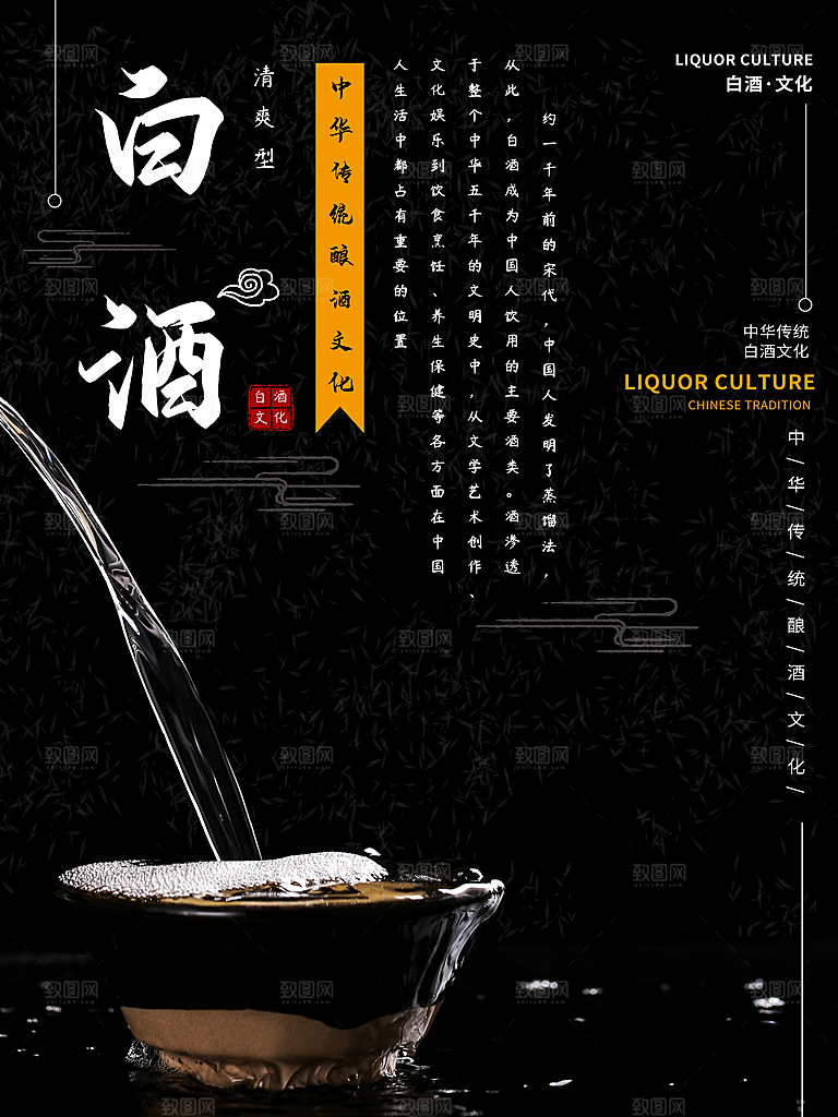 酒文化白酒宣传海报广告设计