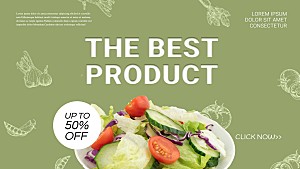 餐厅蔬菜沙拉水果海报分层设计素材