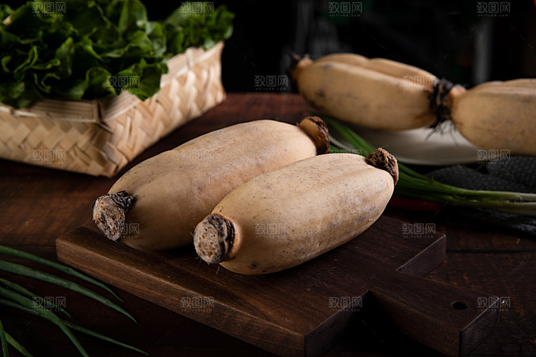 新鲜莲藕美食食材背景