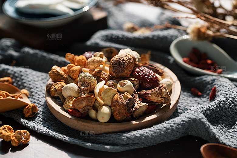 中药枸杞食材背景
