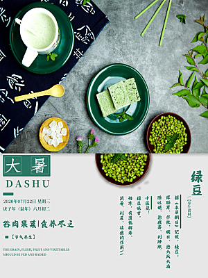 大暑节气简约大气海报